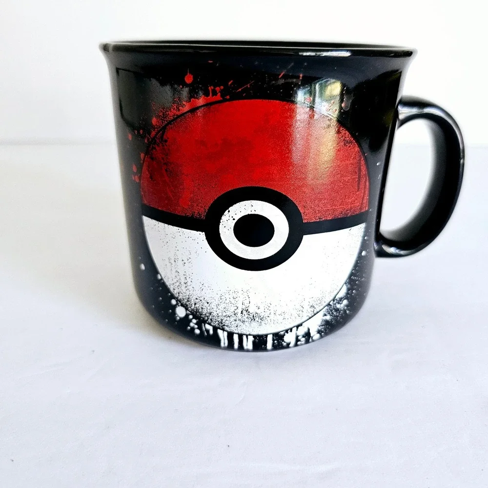 Pokemon Ceramic Coffee or Tea Mug Black Red White Collector Classic Ball M374.2